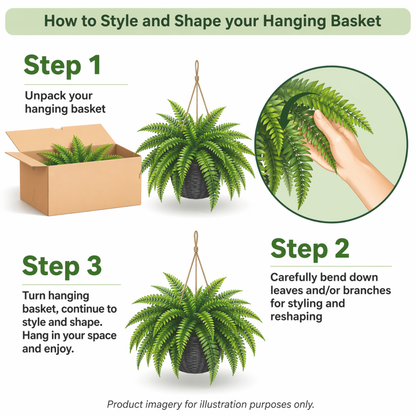 UV-Resistant Lifelike Artificial Boston Fern