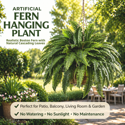 UV-Resistant Lifelike Artificial Boston Fern