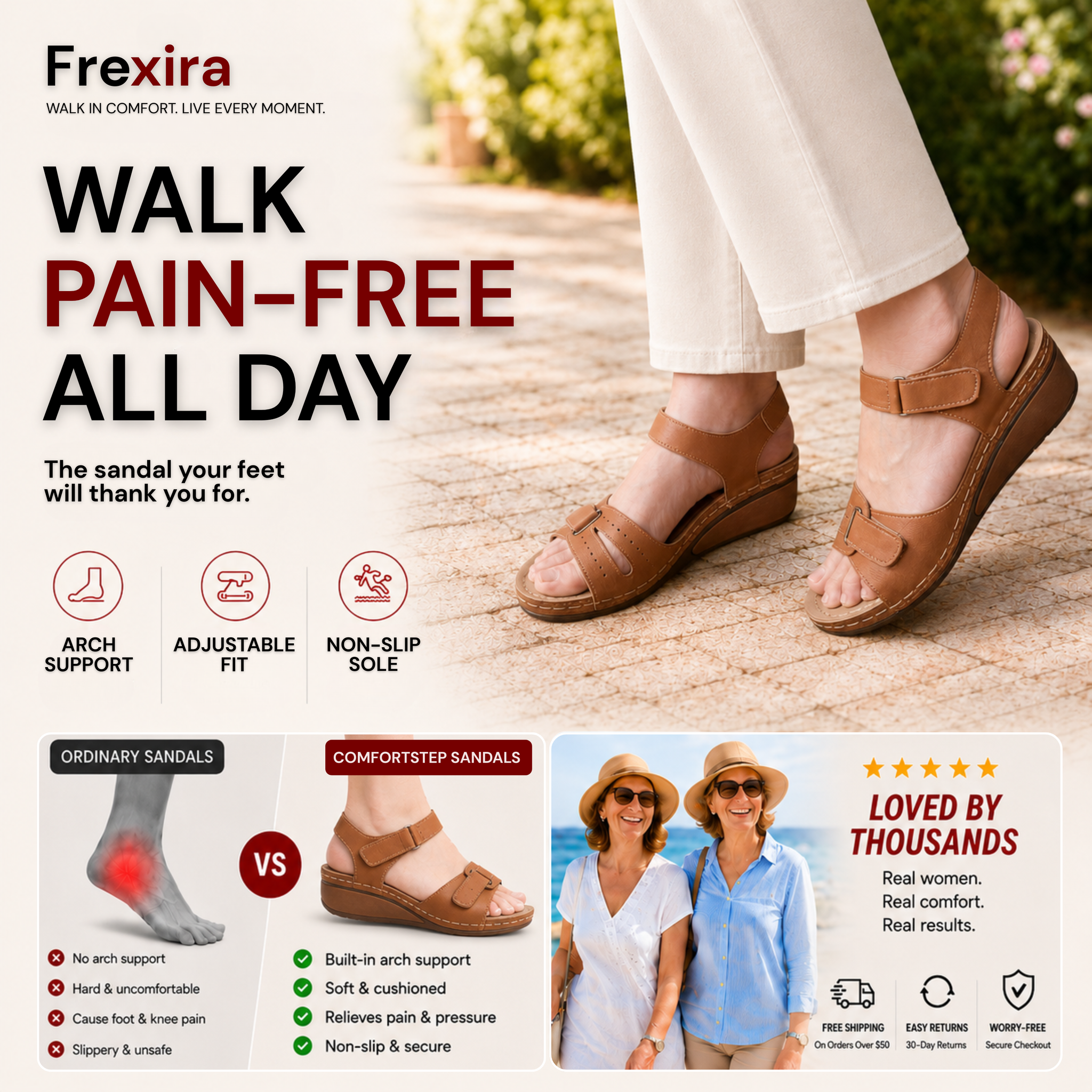 Frexira® | Stylish Pain Relief Sandal