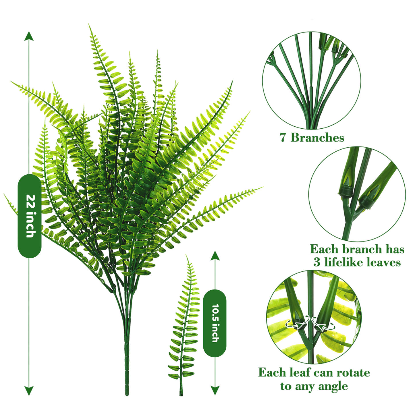 UV-Resistant Lifelike Artificial Boston Fern